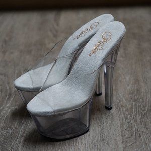 Pleaser platform stripper heels clear SKY-301 7 in